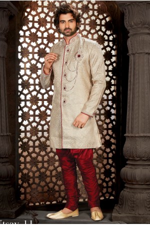 Designer Off White Indo Western Sherwani